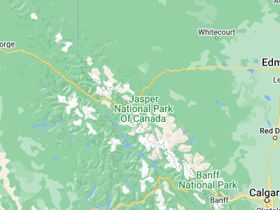Map showing location of Jasper Park Lodge (52.88576, -118.05715)