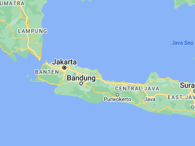 Map showing location of Jatibarang (-6.47472, 108.31528)