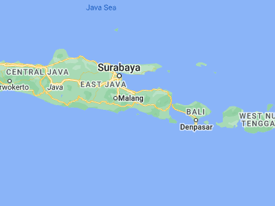 Map showing location of Jatiroto (-8.1218, 113.3637)