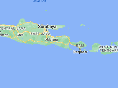 Map showing location of Jatisari (-8.3183, 113.6352)