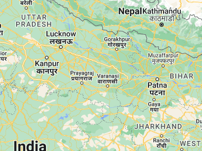 Map showing location of Jaunpur (25.75506, 82.68361)