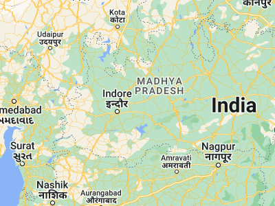 Map showing location of Jāwar (23, 76.5)