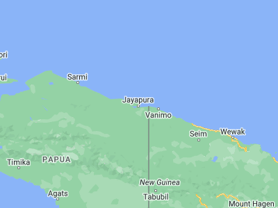 Map showing location of Jayapura (-2.53333, 140.7)