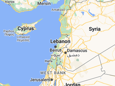 Map showing location of Jbaïl (34.12111, 35.64806)