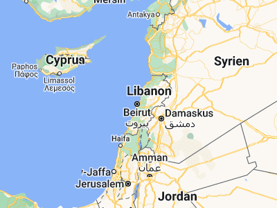 Map showing location of Jdaidet el Matn (33.89056, 35.56639)