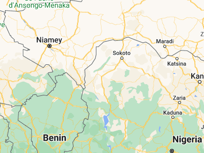 Map showing location of Jega (12.2175, 4.37917)