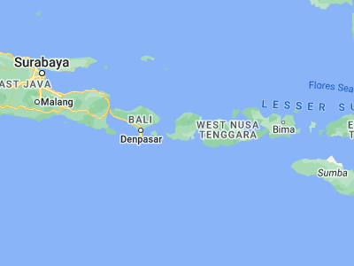 Map showing location of Jelateng Timur (-8.7548, 116.085)
