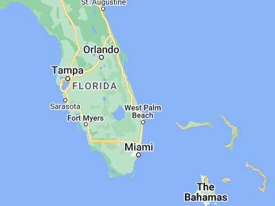 Map showing location of Jensen Beach (27.25449, -80.22977)