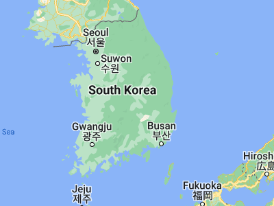 Map showing location of Jenzan (36.24083, 128.2975)