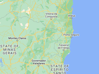 Map showing location of Jequitinhonha (-16.43389, -41.00333)