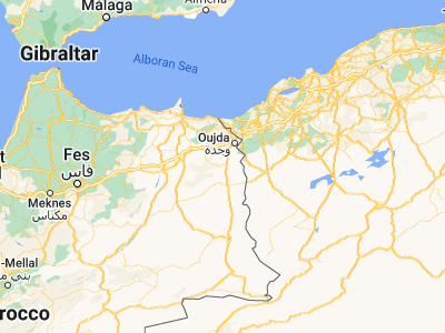 Map showing location of Jerada (34.31, -2.16)