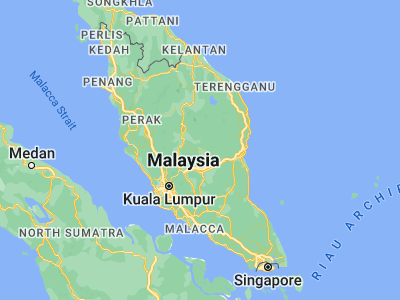 Map showing location of Jerantut (3.936, 102.3626)