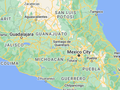 Map showing location of Jerécuaro (20.15319, -100.50865)