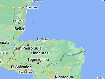 Map showing location of Jericó (15.95, -85.96667)