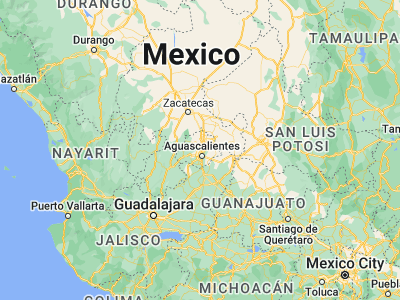 Map showing location of Jesús Gómez Portugal (21.99607, -102.29095)