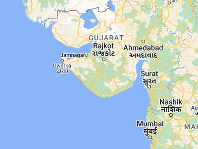 Map showing location of Jetalsar (21.7, 70.58333)