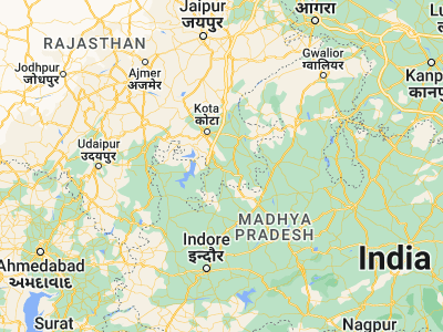 Map showing location of Jhālāwār (24.59676, 76.16503)