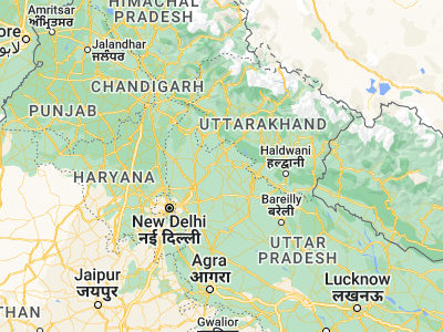 Map showing location of Jhālū (29.33616, 78.22514)