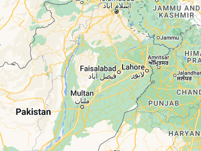 Map showing location of Jhang City (31.30677, 72.32814)