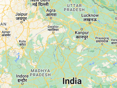 Map showing location of Jhānsi (25.45446, 78.58221)