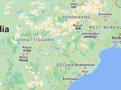 Map showing location of Jhārsuguda (21.85, 84.03333)