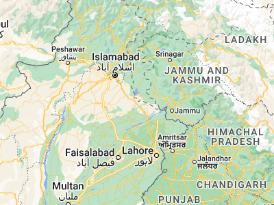 Map showing location of Jhelum (32.93313, 73.72637)
