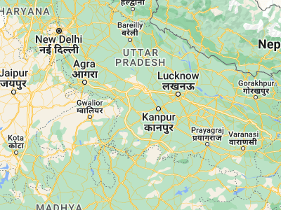 Map showing location of Jhinjhak (26.56004, 79.73442)