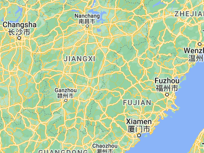 Map showing location of Jianfeng (26.75078, 116.47676)