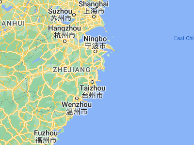 Map showing location of Jiantiao (29.04389, 121.6275)