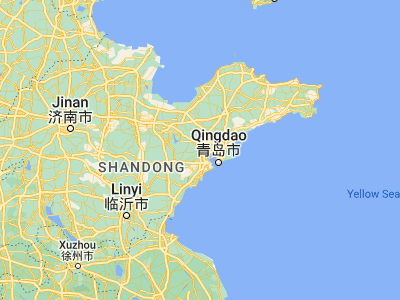 Map showing location of Jiaozhou (36.28389, 120.00333)
