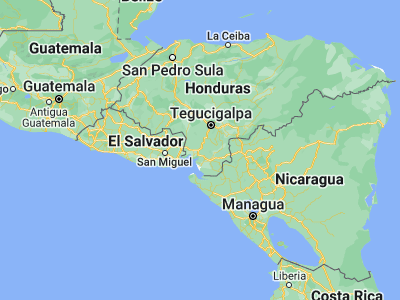 Map showing location of Jícaro Galán (13.53167, -87.43889)