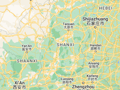 Map showing location of Jiexiu (37.02444, 111.9125)