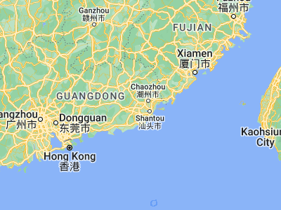Map showing location of Jieyang (23.52886, 116.36416)