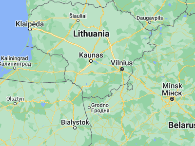 Map showing location of Jieznas (54.6, 24.16667)