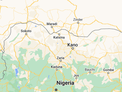 Map showing location of Jikamshi (12.17328, 7.77424)