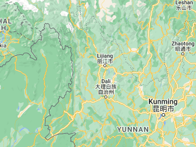 Map showing location of Jinhua (26.538, 99.91715)