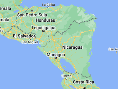 Map showing location of Jinotega (13.09171, -86.00177)