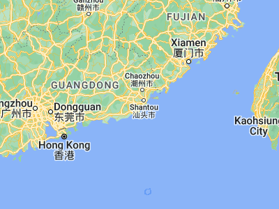 Map showing location of Jinpu (23.24989, 116.54793)