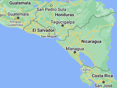 Map showing location of Jiquilillo (12.74593, -87.4516)
