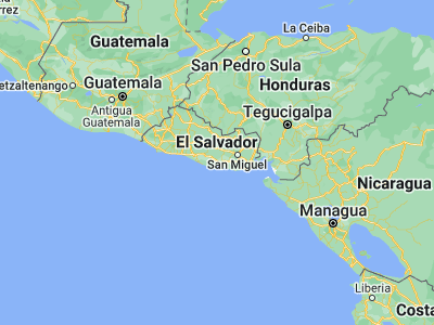 Map showing location of Jiquilisco (13.31667, -88.58333)