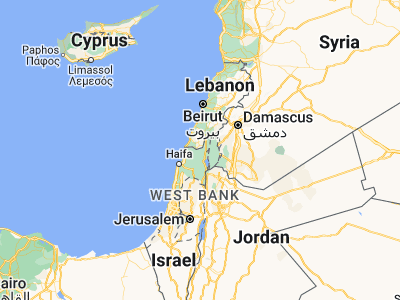 Map showing location of Jīsh (33.02216, 35.44694)
