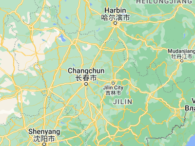 Map showing location of Jiutai (44.1525, 125.83278)