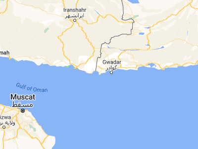 Map showing location of Jīwani (25.04992, 61.7468)