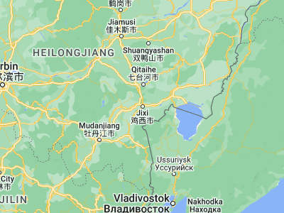 Map showing location of Jixi (45.3, 130.96667)