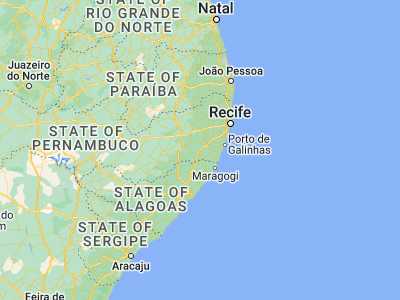 Map showing location of Joaquim Nabuco (-8.62444, -35.53333)