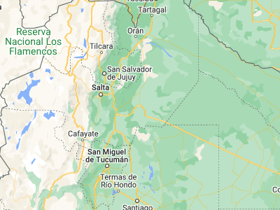 Map showing location of Joaquín V. González (-25.08333, -64.18333)