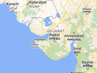 Map showing location of Jodiya Bandar (22.71667, 70.28333)