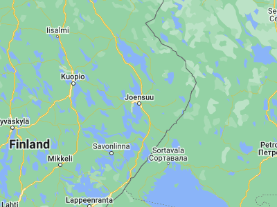 Map showing location of Joensuu (62.60118, 29.76316)