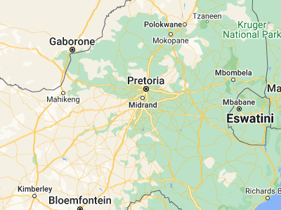 Map showing location of Johannesburg (-26.20227, 28.04363)