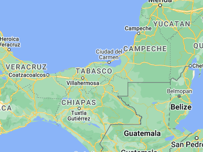 Map showing location of Jonuta (18.09085, -92.13759)